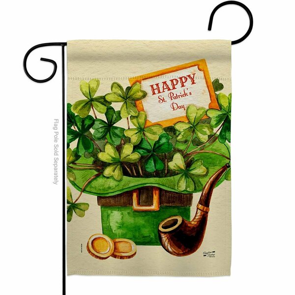 Patio Trasero Cover & Hat Springtime St Patrick Double-Sided Decorative Garden Flag, Multi Color PA3920019